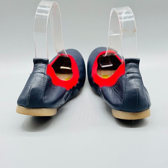 Boden Shoes Womens 38 US 7 Blue Red Leather Ballet Flats Elastic Slip On Casual - Picture 8 of 11